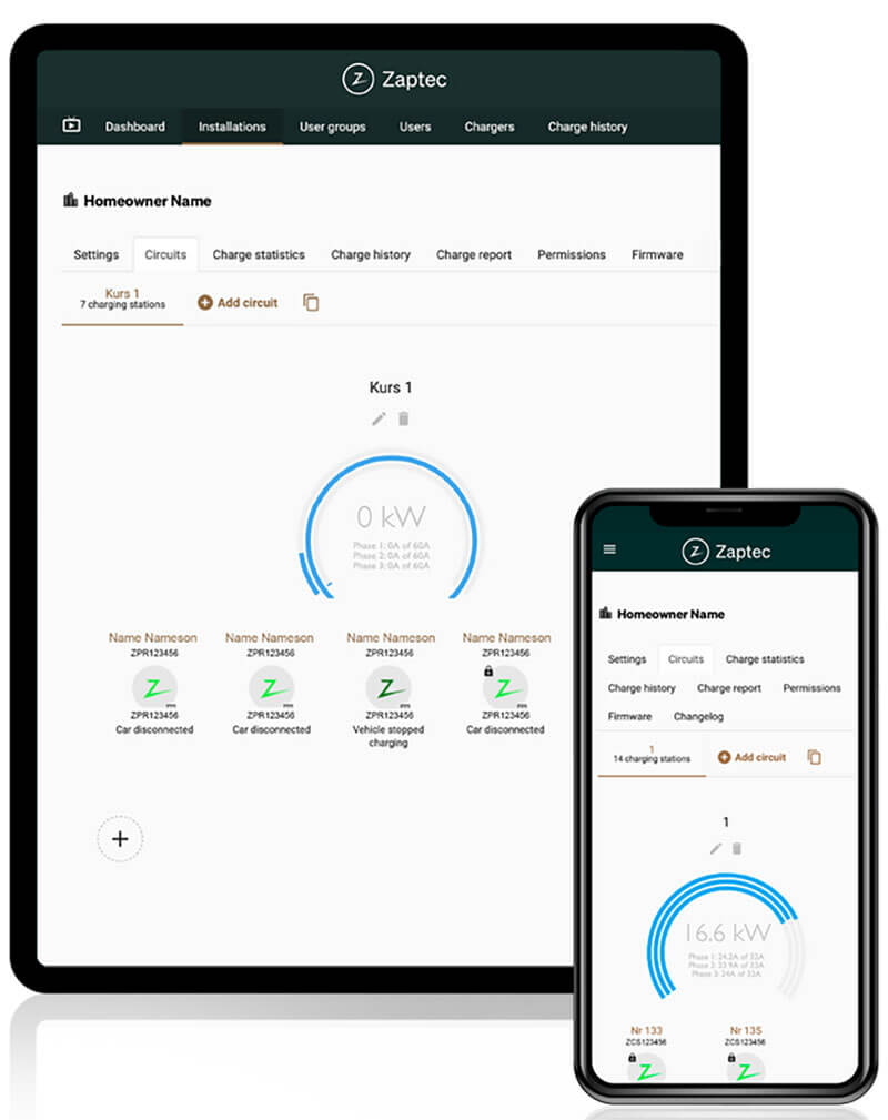 Zaptec app voor laadpaal installatie