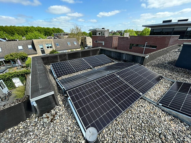 Zonne-energie systeem in een dag geplaatst